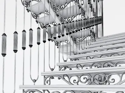 Best 19 stairs and railings Low-poly 3D model