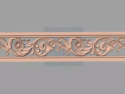 Door flower 3D relief STL Model for CNC woodworking carving E315 3D model
