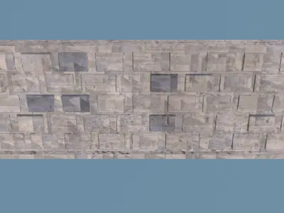 reinforced concrete fence Low-poly 3D model