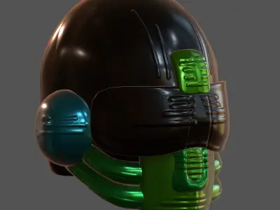 Gas mask helmet 3d model scifi Low-poly  Low-poly 3D model 208