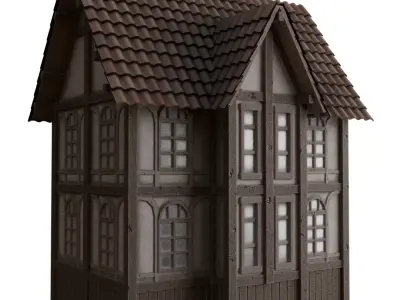 Medieval Townhouse  Low-poly 3D model