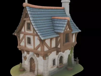 Medieval House 3D model 6