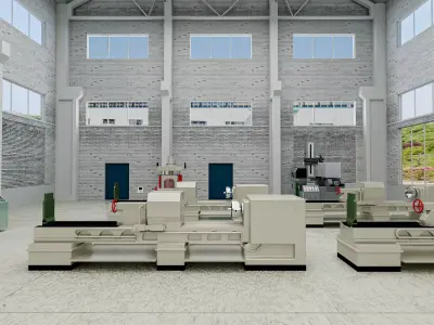Warehouse Factory Low-poly 3D model