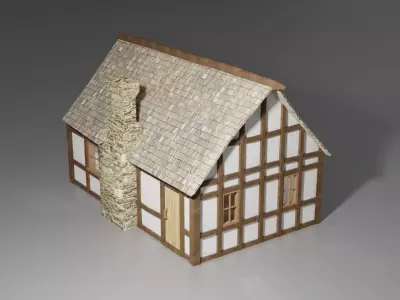 Medieval house Free low-poly 3D model