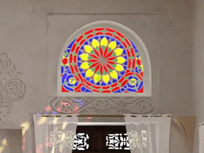 Yemeni Qamaria stained glasses windows 3D model