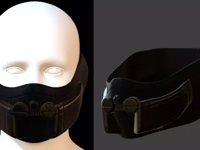 Gas mask helmet 3d model scifi Low-poly  Low-poly 3D model 217
