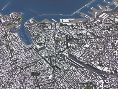 Marseille - 3D City Model Low-poly 3D model
