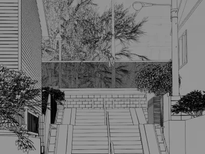 Urban View of Japan Low-poly 3D model