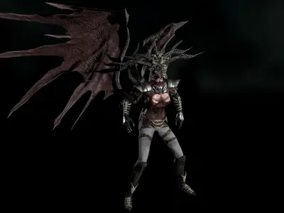 Dark Princess Low-poly 3D model