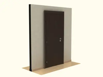 Door set with frame 3D model