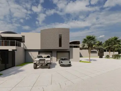 Casa Scene-villa-modern house 3D model 89