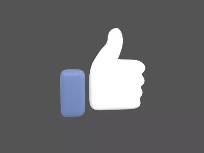 Facebook Like Button v1 002 Low-poly 3D model