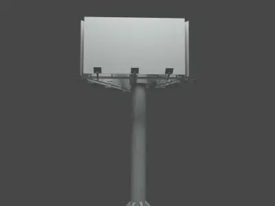 Billboard tree side low-poly 3d model  Low-poly 3D model