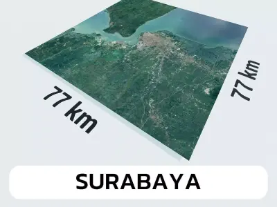 Surabaya Indonesia City Landscape 3D Model 3D model