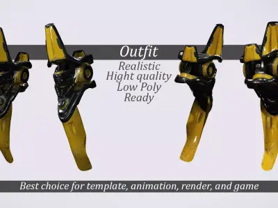 Mechanical Leg Prosthetics - Game-Ready Sci-Fi Cyber Legs Low-poly 3D model