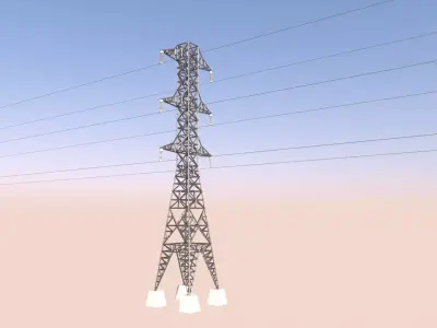 ELECTRIC TOWER-LOW POLY Low-poly 3D model