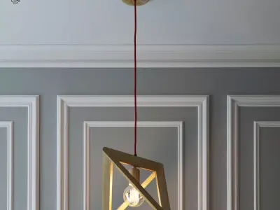 Hanging lamp Wood Triangle by Romatti 3D model