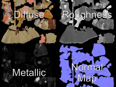 Medieval Female Adventurer Character Rigged and Animated Low-poly 3D model