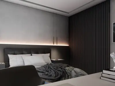 Cozy Bedroom scene 3D model 3D model