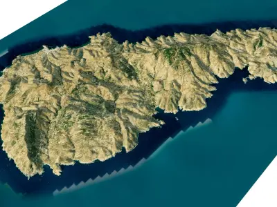 Tinos Island full 3D model terrain 3D model