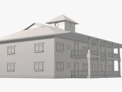 Big House with Balcony 3D model