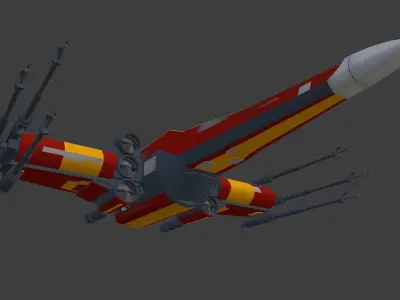 Xi-Wing Low-poly 3D model