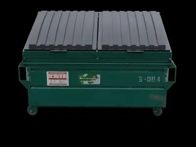 Trash Bin Low-poly 3D model