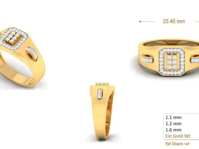 Diamond Ring for Women 3D print model 23