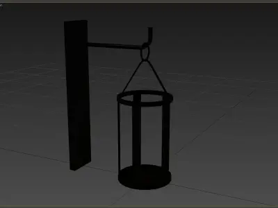 Medieval Torch Low-poly 3D model 10