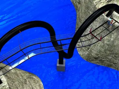 Bridge over body of water Free 3D model