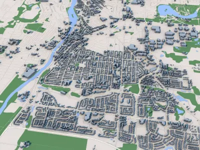 Cambridge City in Canada 3D model