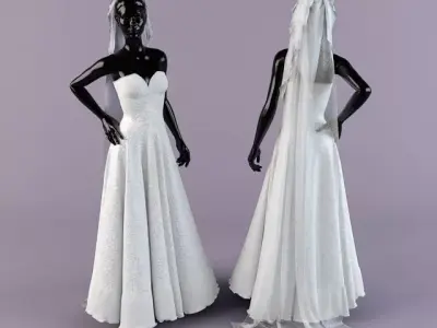 wedding dress 3D model