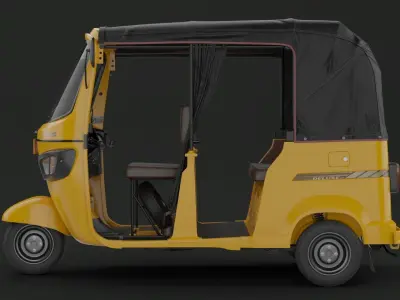 TRICYCLE - RICKSHAW  3D MODEL Low-poly 3D model