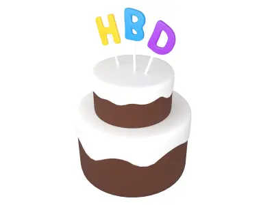 Birthday Cake v1 002 Low-poly 3D model
