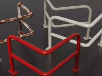 Steel barriers 3D Model Pack