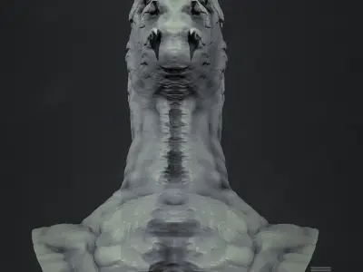 Creature bust HighPoly  3D model