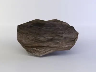 Flat rock small Low-poly 3D model