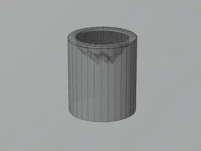 Prague City Street Bin 05 Low-poly 3D model