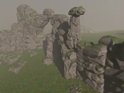 Godot Cliffs and Rocks Asset Pack 1 Low-poly 3D model
