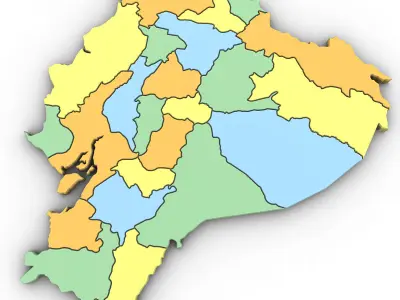 3d Political Map of Ecuador 3D model 3D model