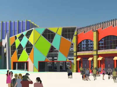 Theme Park Modern street Sci-fi architecture amusement equipment 3D model