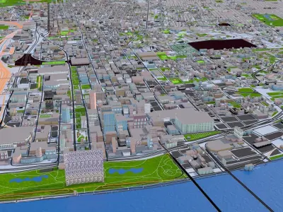 St Louis City USA 2021 Low-poly 3D model