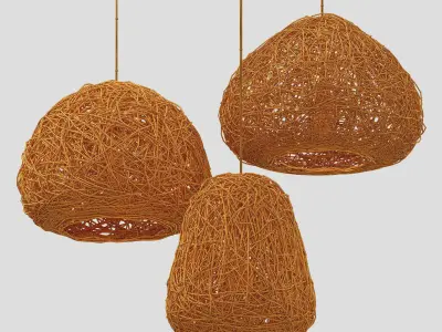 Lamp wicker n60 3D model