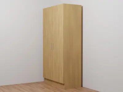 Wardrobe door in light oak 3D model