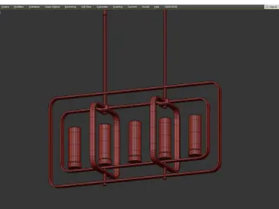 SOHO LOFT LINEAR CHANDELIER Low-poly 3D model