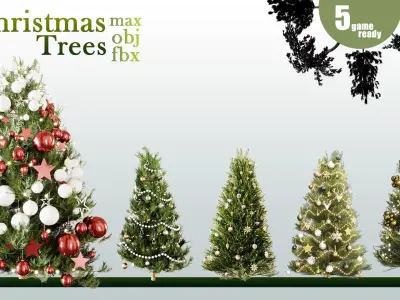 05 Christmas Trees 3D model
