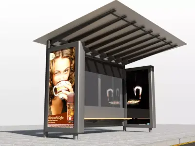 Bus stop 3D model 3D model