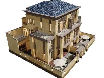 Neoclassical Villa Exterior 3D model