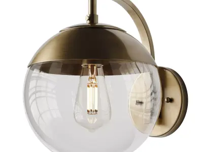 Mid-Century Clear Globe Sconce 3D model