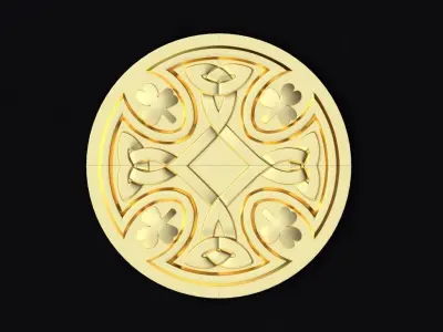 Central decor ornament for furniture 3D model 1082